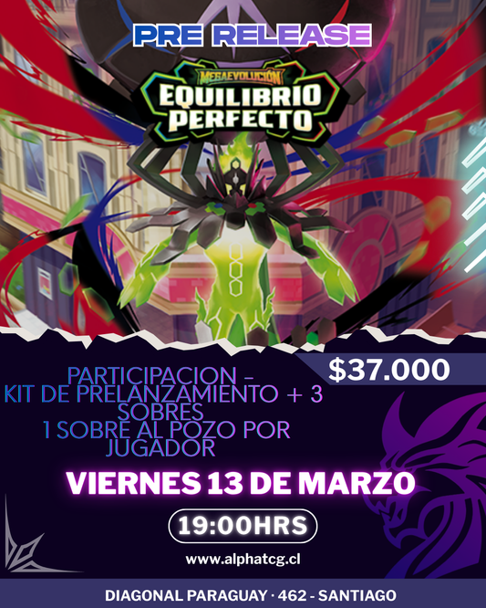 Pre Release Pokémon TCG – Mega Evolución: Equilibrio Perfecto